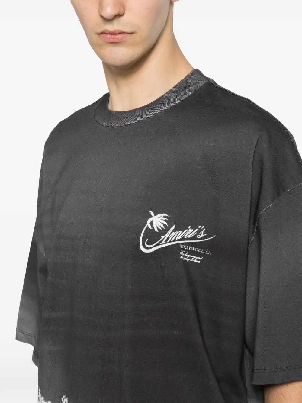 AMIRI T-shirt met palmboomprint Grijs