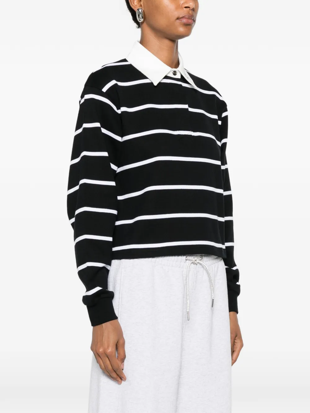 AMIRI Gestreepte polotop met lange mouwen Zwart
