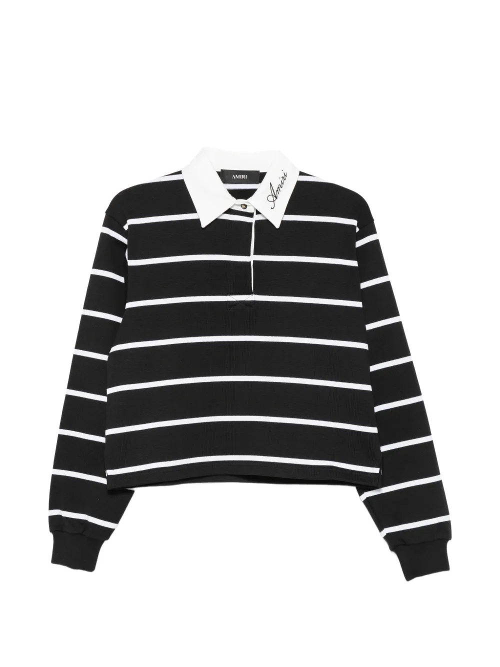 AMIRI striped long-sleeve polo top - Nero