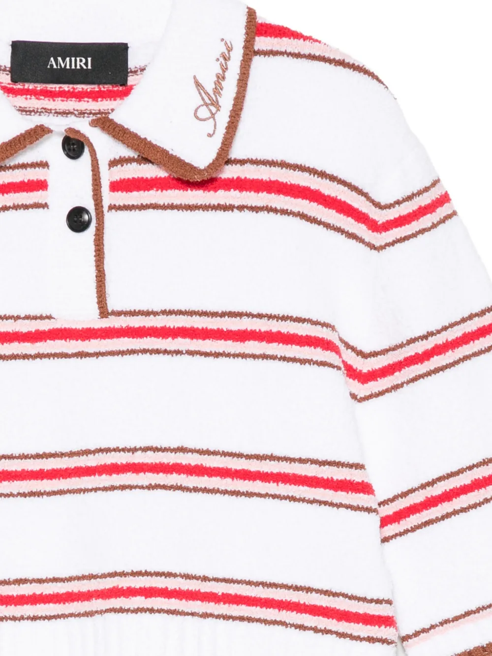 AMIRI Gestreepte polotop met geborduurd logo Wit