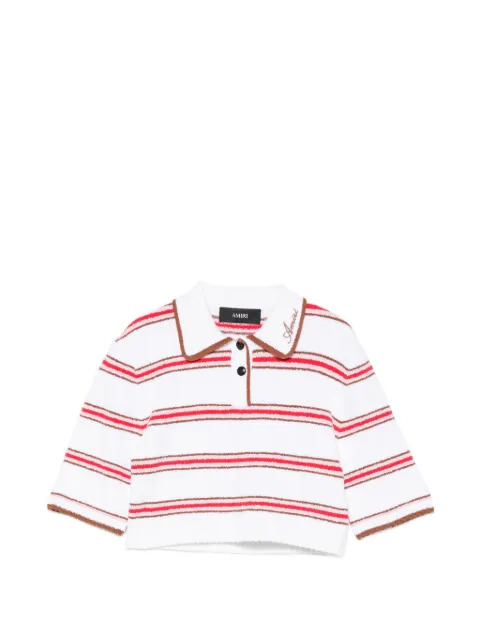 AMIRI playera tipo polo con motivo de rayas y logo bordado
