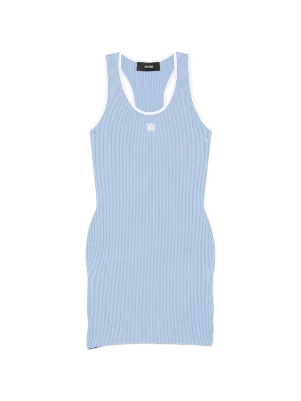 Amiri MA Rib Knit Dress in Blue