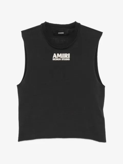 AMIRI 로고 프린트 민소매 탱크 탑