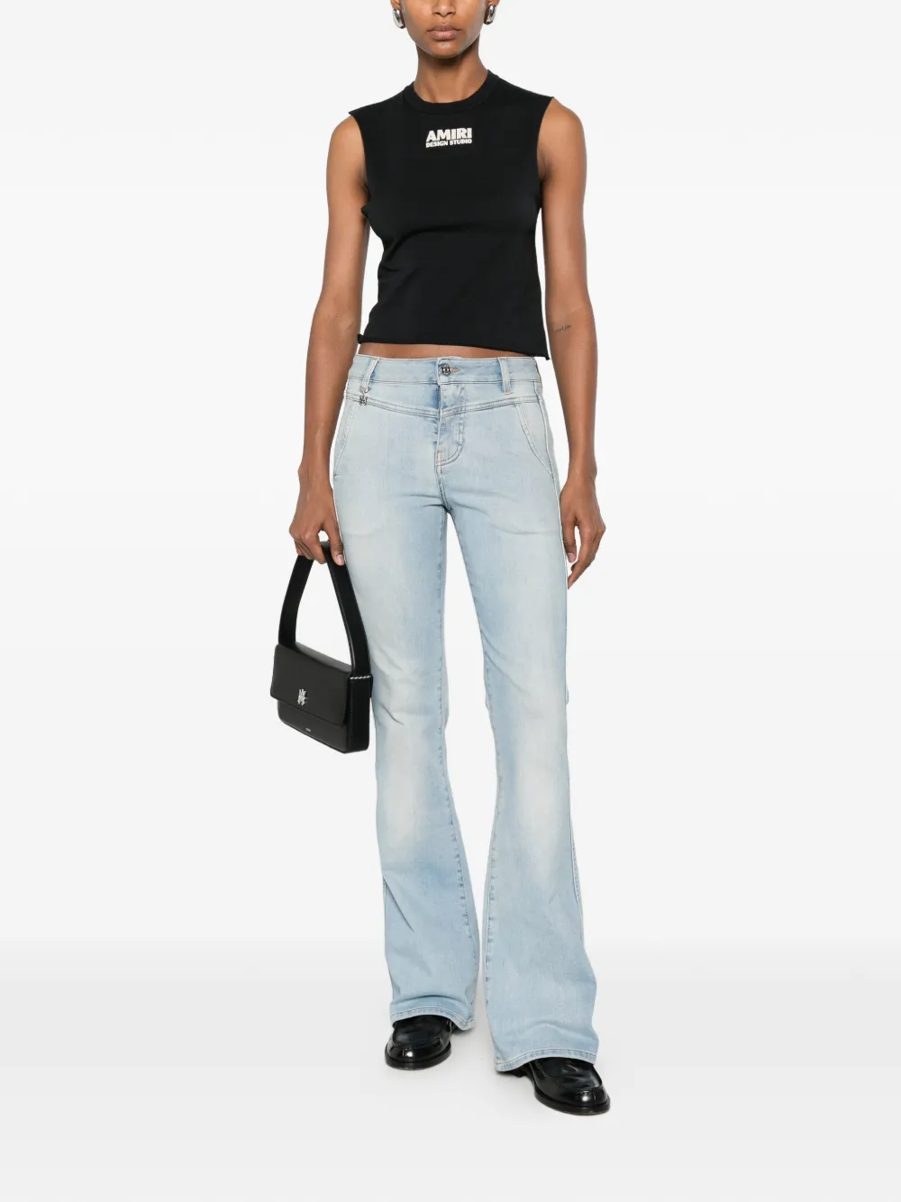 AMIRI Flared jeans met logobedel Blauw