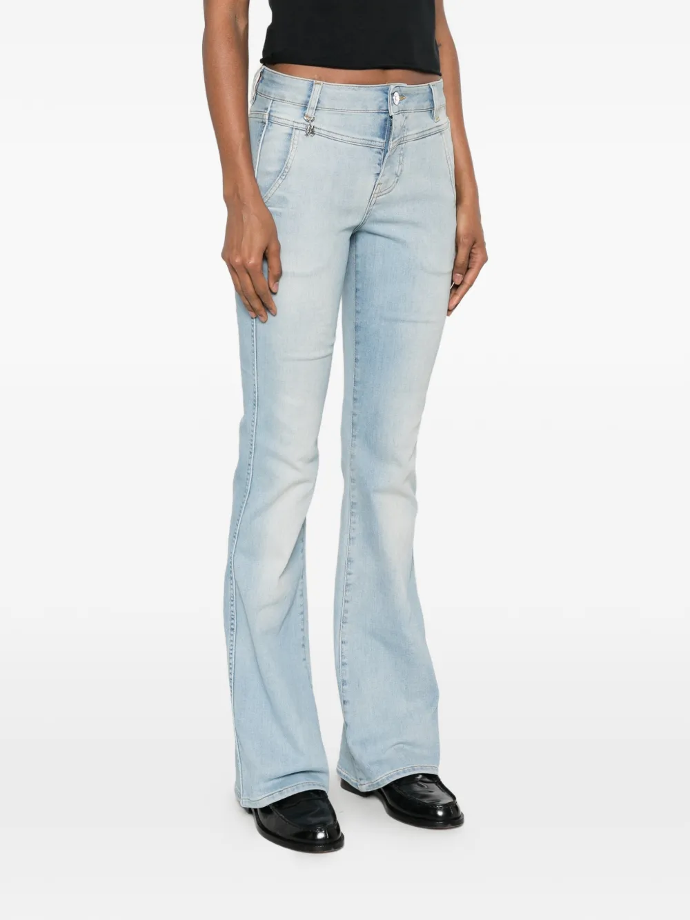 AMIRI Flared jeans met logobedel Blauw