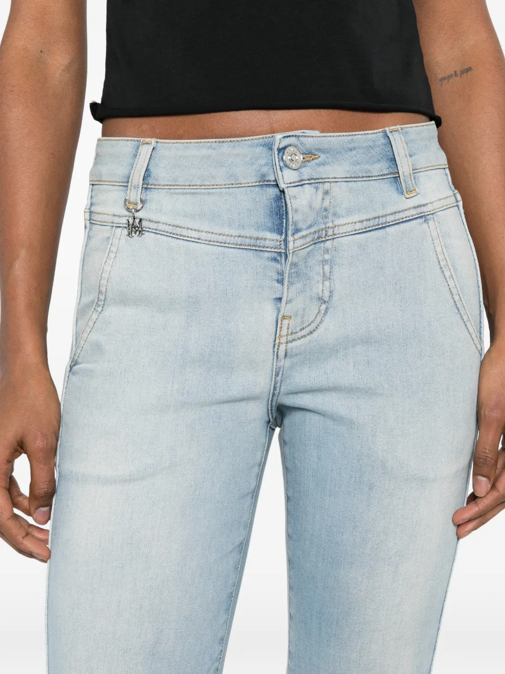 AMIRI Flared jeans met logobedel Blauw
