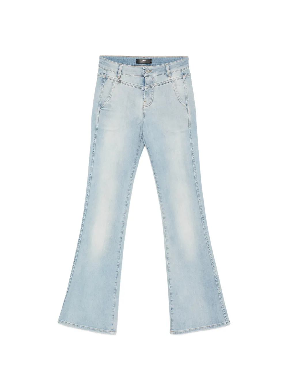 AMIRI logo-charm flared jeans - Blu