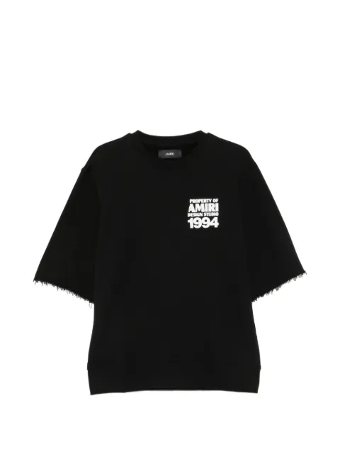 AMIRI logo-print raw-edge T-shirt