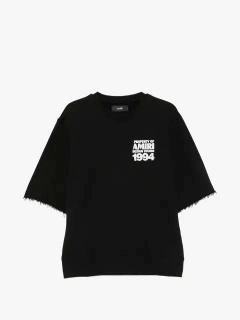 AMIRI logo-print raw-edge T-shirt