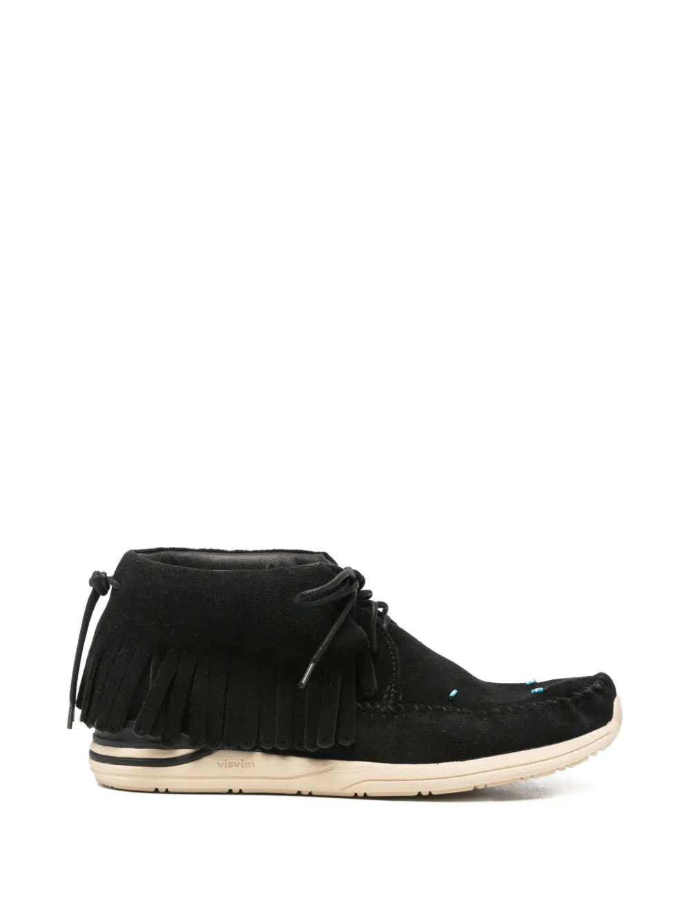 visvim FBT Shaman-Folk fringed desert boots - Nero