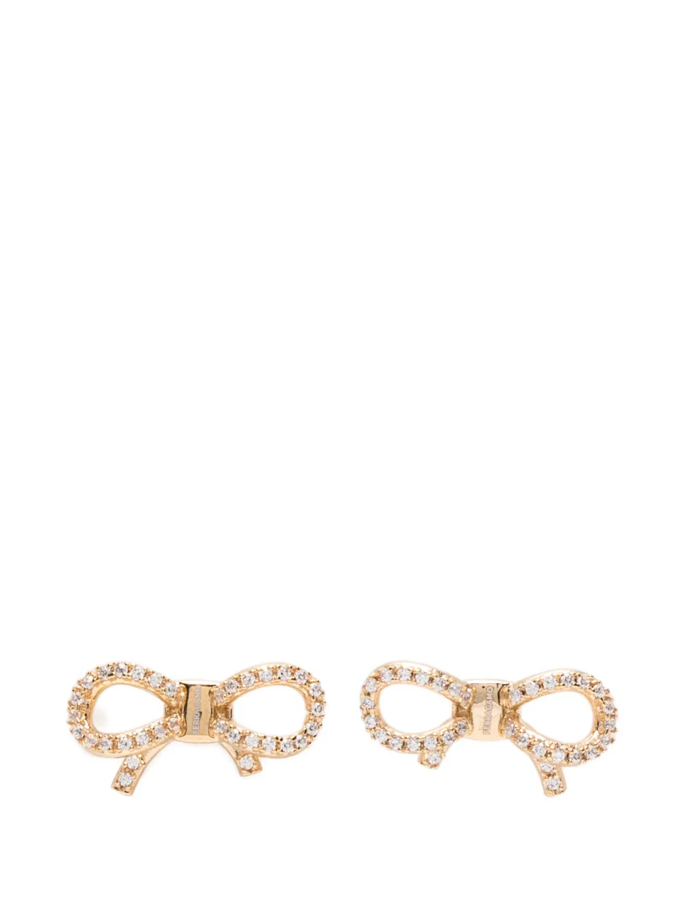 Ferragamo crystal-embellished Vara bow earrings - Oro