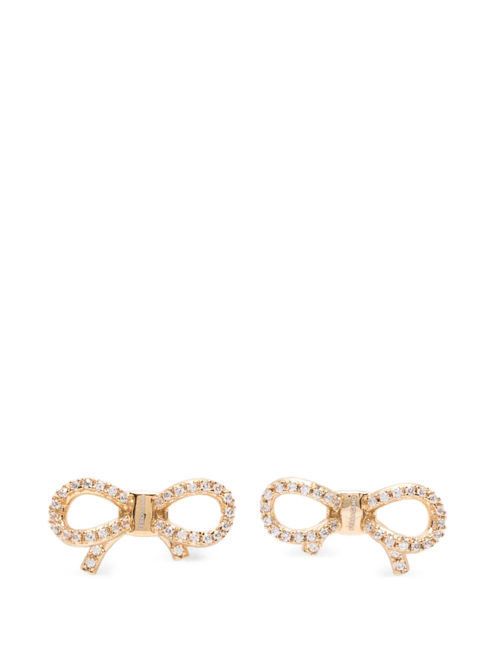 Ferragamo crystal-embellished Vara bow earrings - Oro