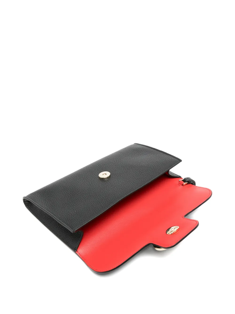 Ferragamo Dubbele gancini leren clutch Zwart