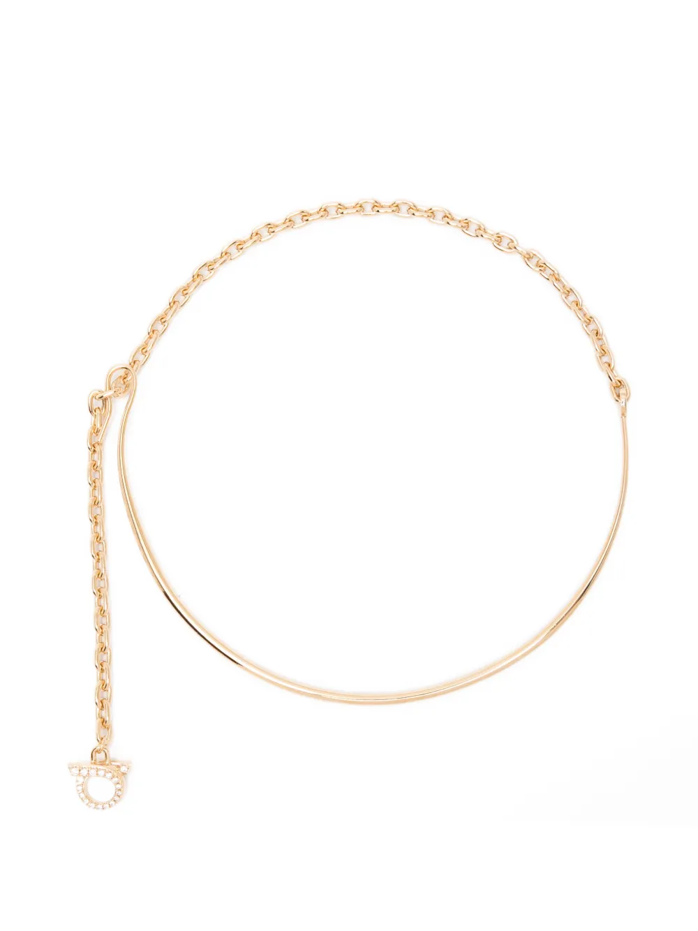 Ferragamo Gancini crystal-embellished necklace - Oro