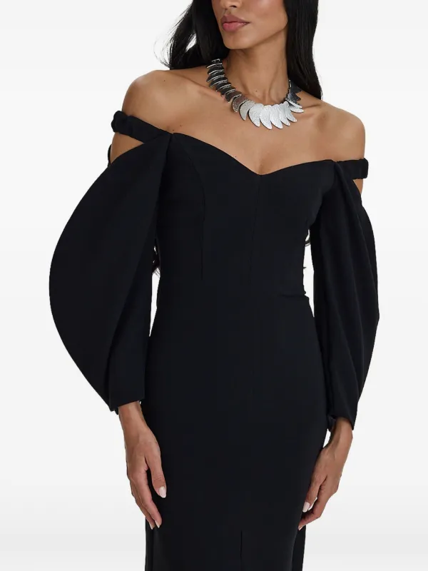 off the shoulder tulip dress Ribbed Off-Shoulder Tulip Hem Dress