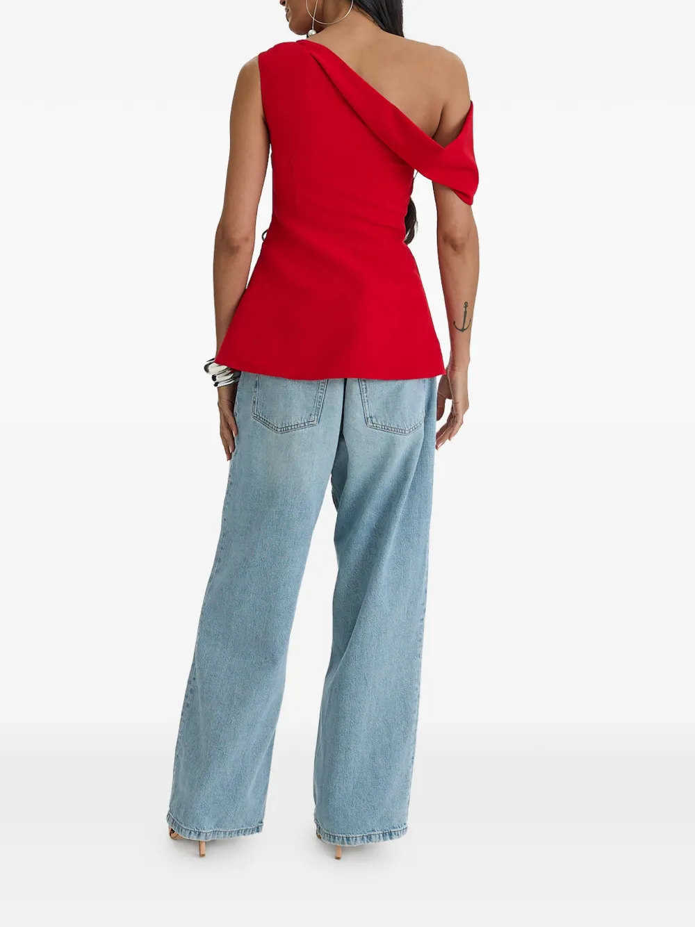 MOOS STUDIO Asymmetrische top Rood