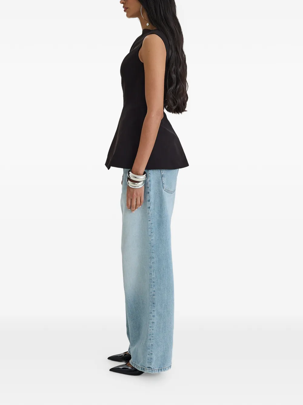 MOOS STUDIO Edit asymmetrische top Zwart