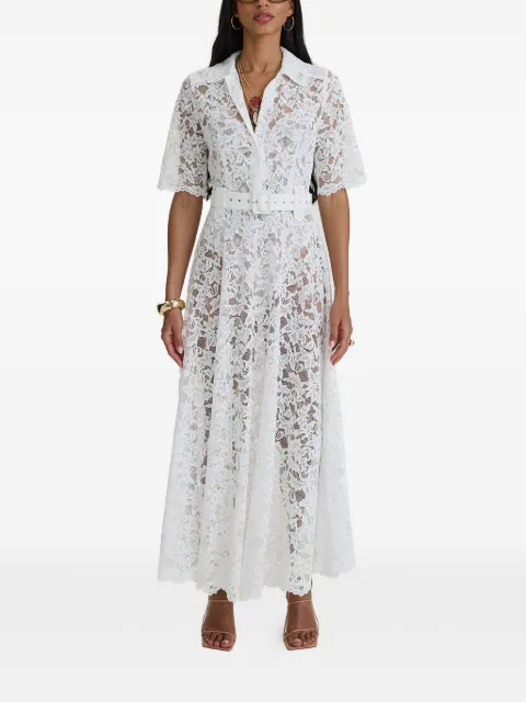 MOOS STUDIO Reverie belted floral-lace maxi dress
