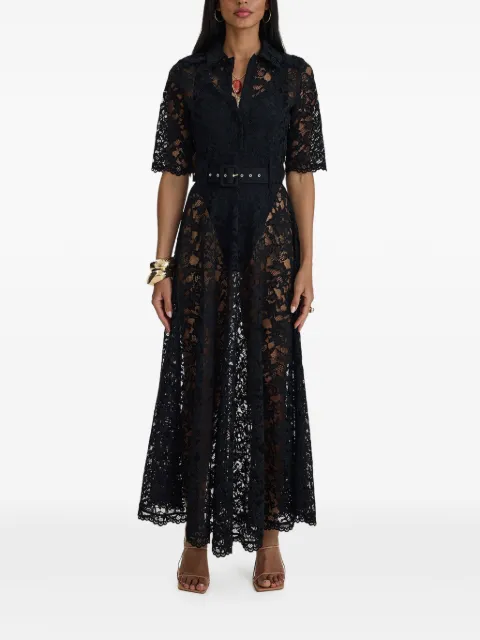 MOOS STUDIO Reverie belted lace maxi dress