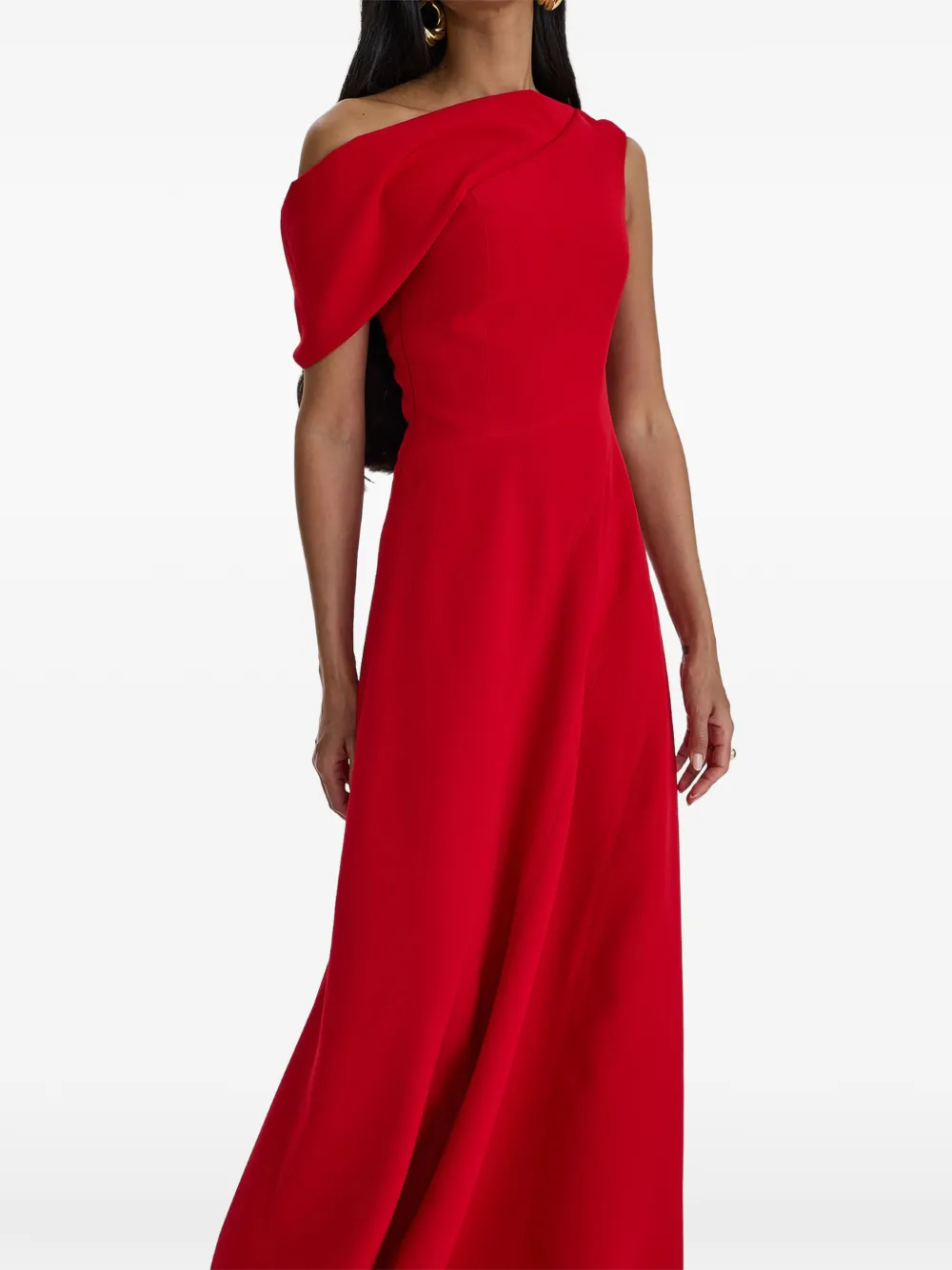 MOOS STUDIO Off-shoulder avondjurk Rood