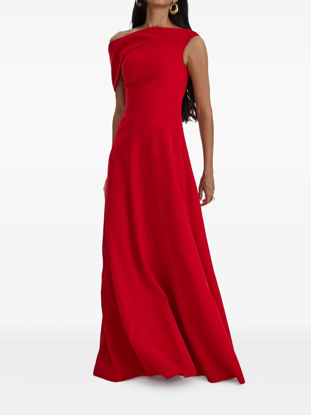 MOOS STUDIO Off-shoulder avondjurk Rood