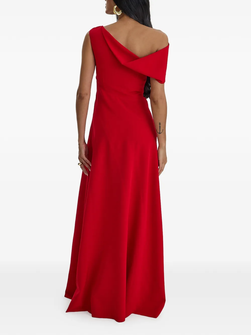 MOOS STUDIO Off-shoulder avondjurk Rood