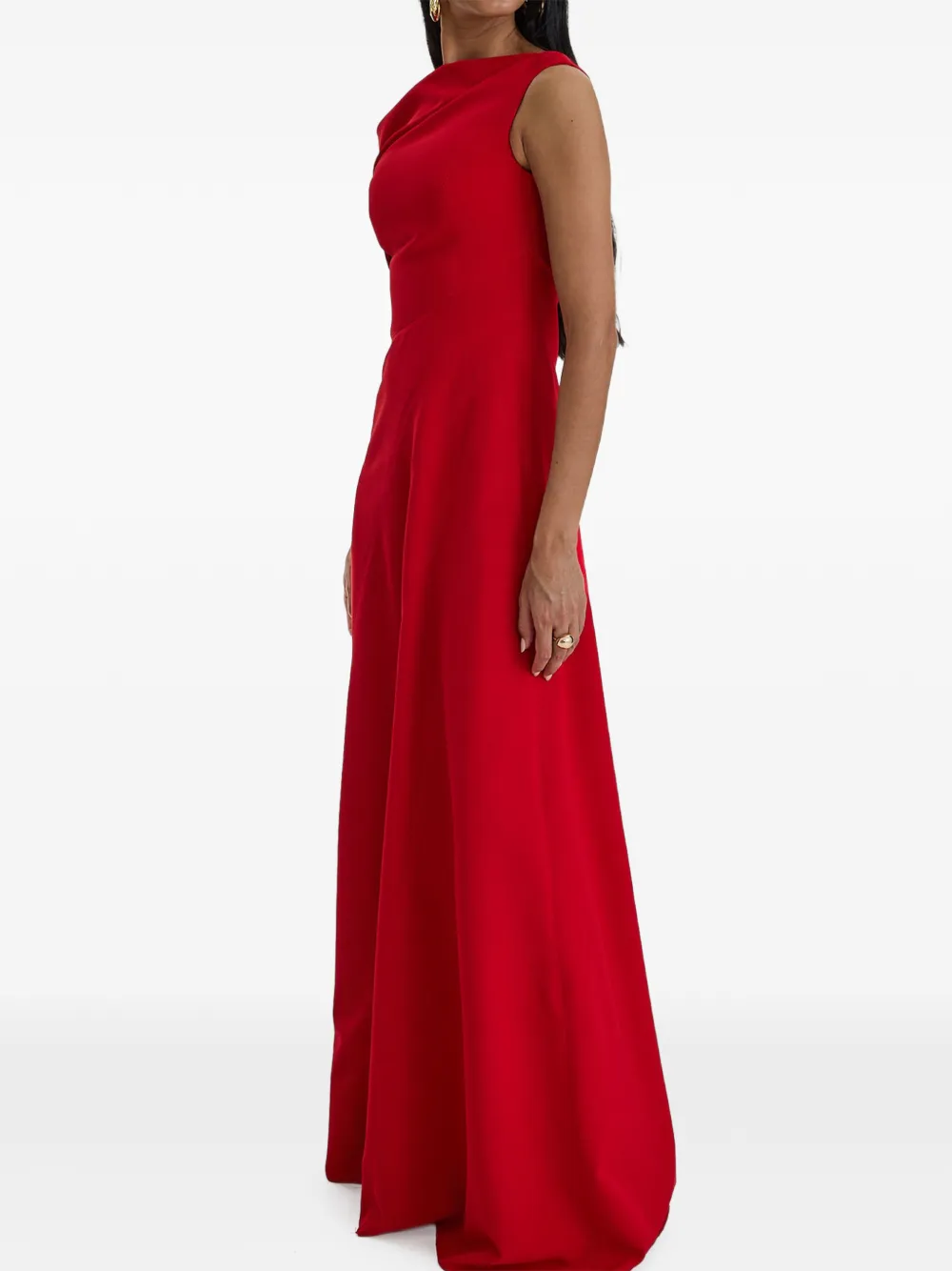 MOOS STUDIO Off-shoulder avondjurk Rood