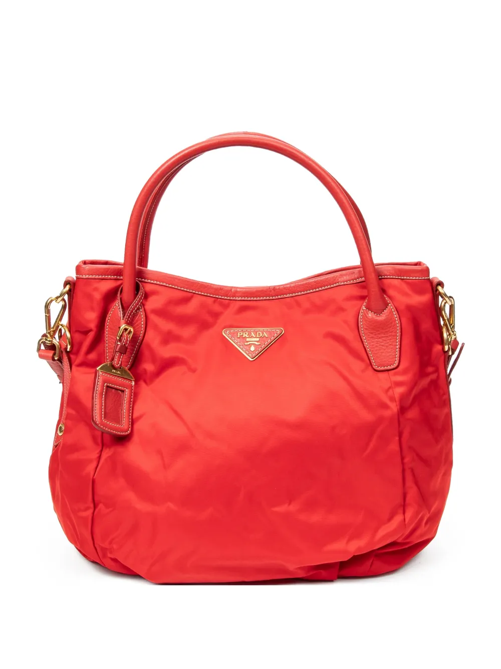 Prada Pre-Owned logo-plaque tote bag - Rosso