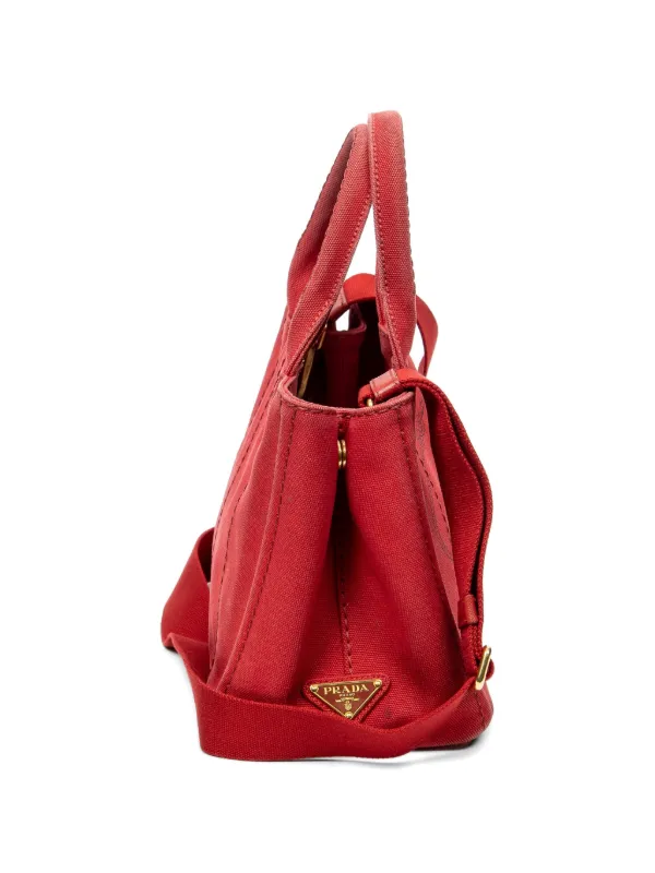 PRADA カナパ S ハンドバッグ Prada Pre-Owned Canapa ハンドバッグ S | レッド | FARFETCH JP
