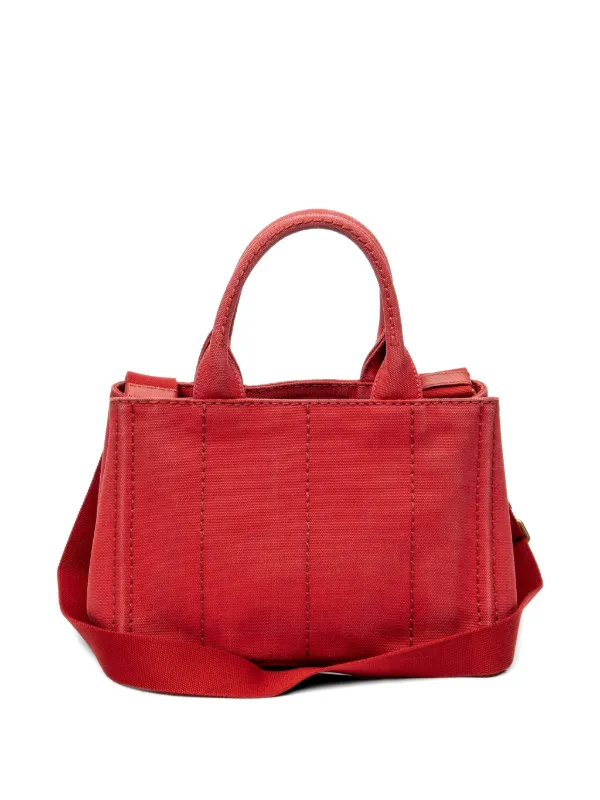 Prada Pre-Owned Canapa ハンドバッグ S | レッド | FARFETCH JP