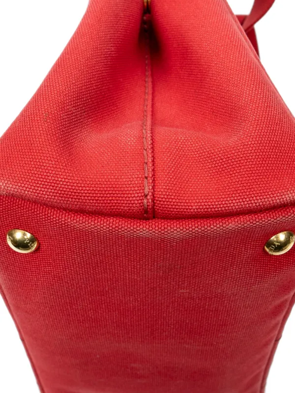 PRADA カナパ S ハンドバッグ Prada Pre-Owned Canapa ハンドバッグ S | レッド | FARFETCH JP