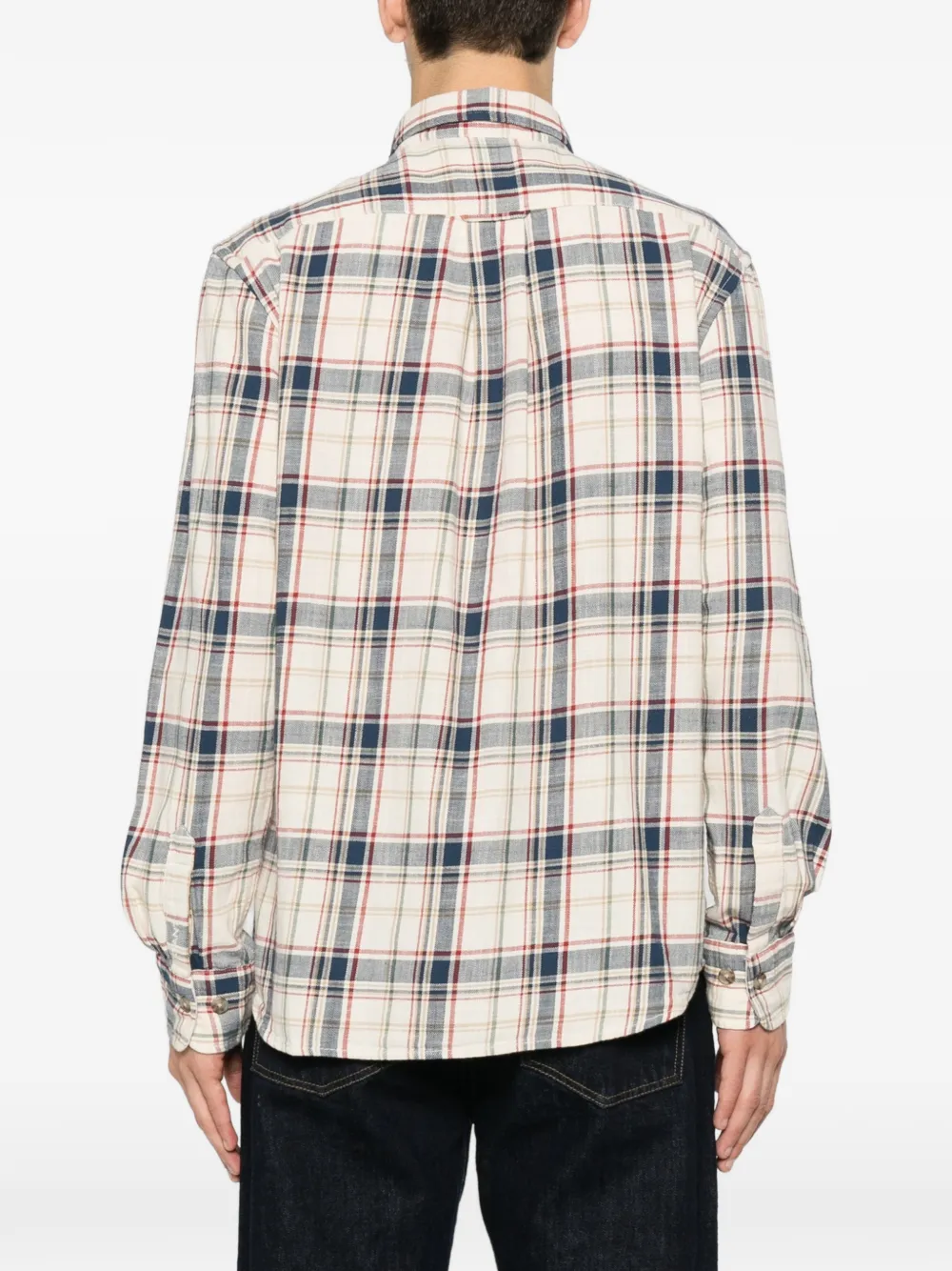 Gant Geruit overhemd Beige