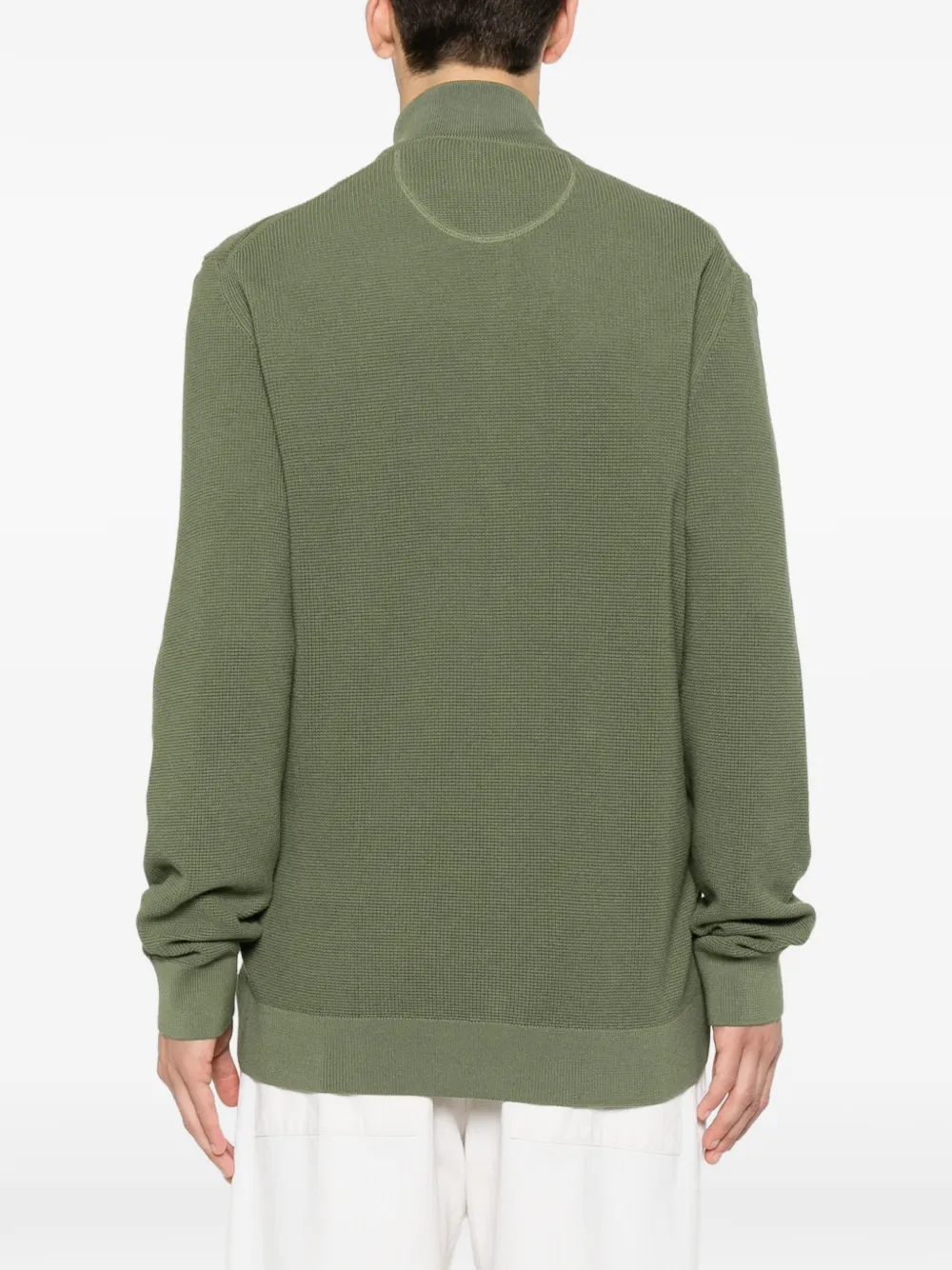 Gant Wafelgebreid vest met rits Groen