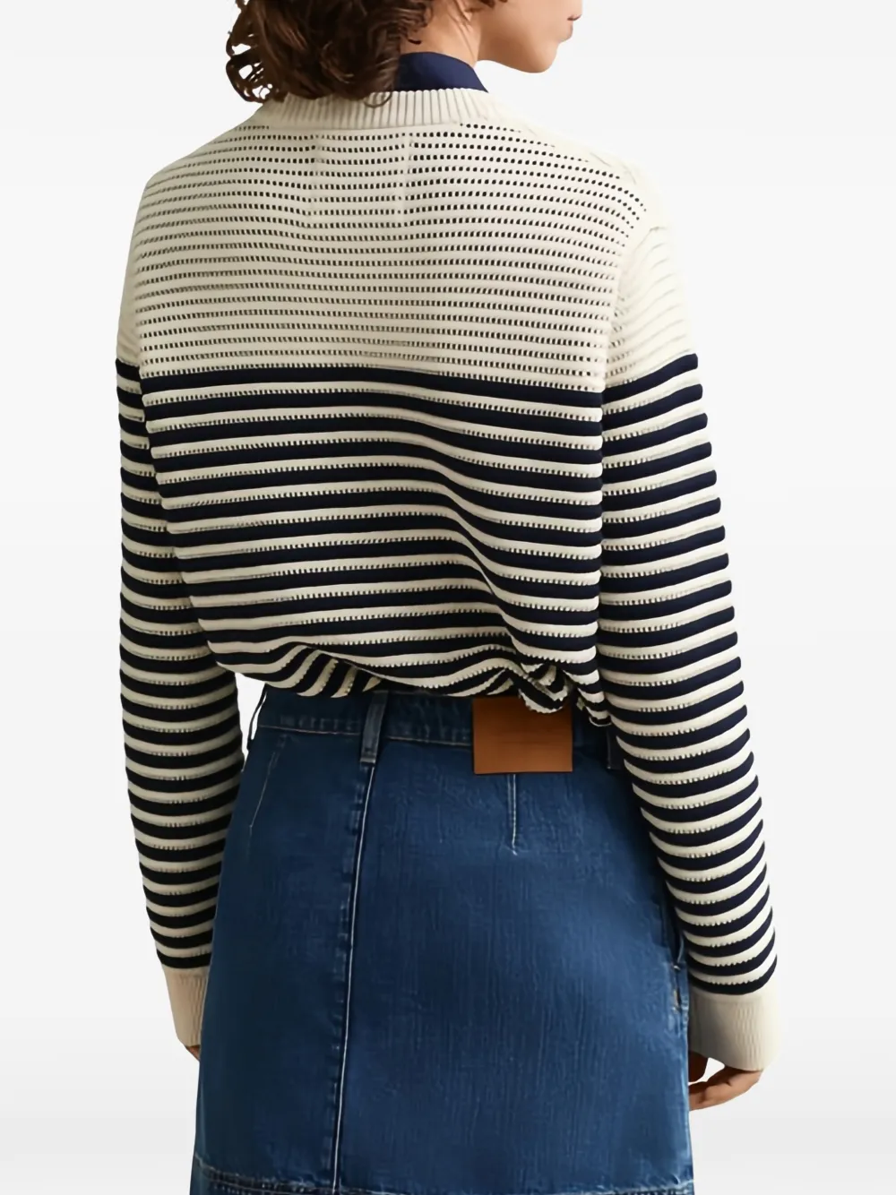  Gant Striped Textured-knit Sweater - Neutro 