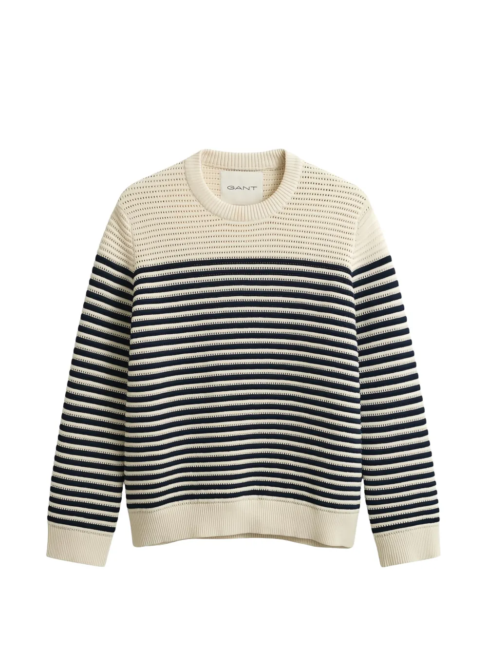 Gant striped textured-knit sweater - Toni neutri