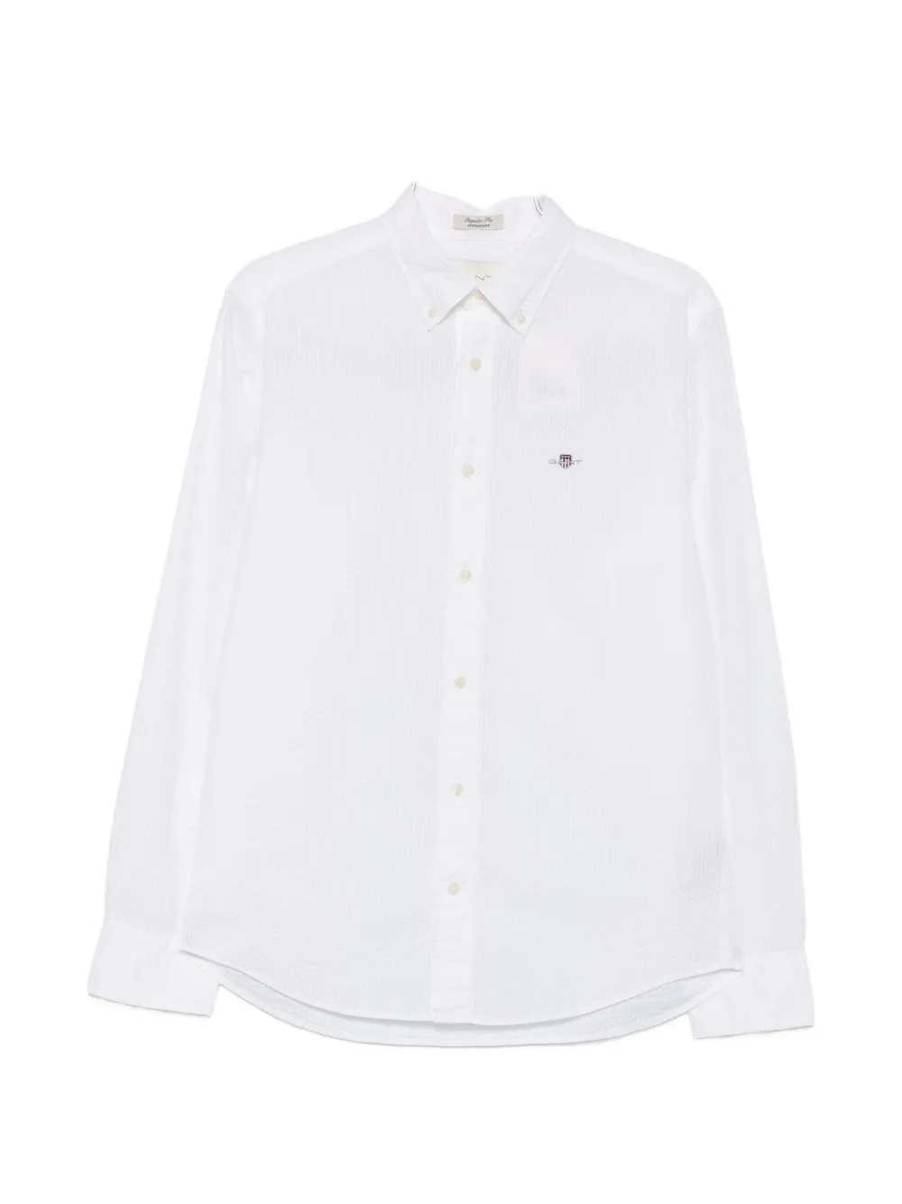 Gant seersucker button-fastening shirt - Bianco