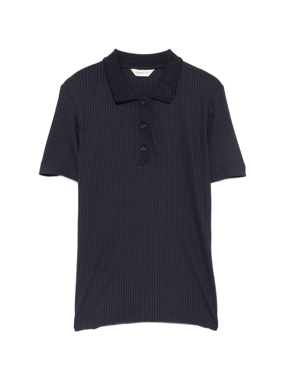 Gant ribbed-knit polo shirt - Blu