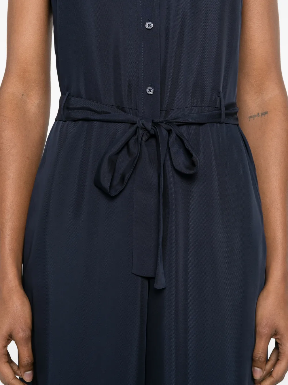 Gant Mouwloze jumpsuit met ceintuur Blauw