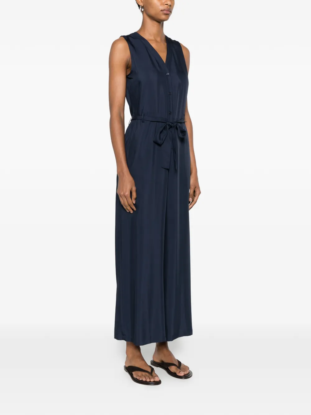 Gant Mouwloze jumpsuit met ceintuur Blauw