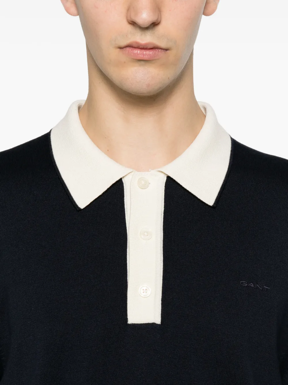 Gant Poloshirt met contrasterende kraag Blauw