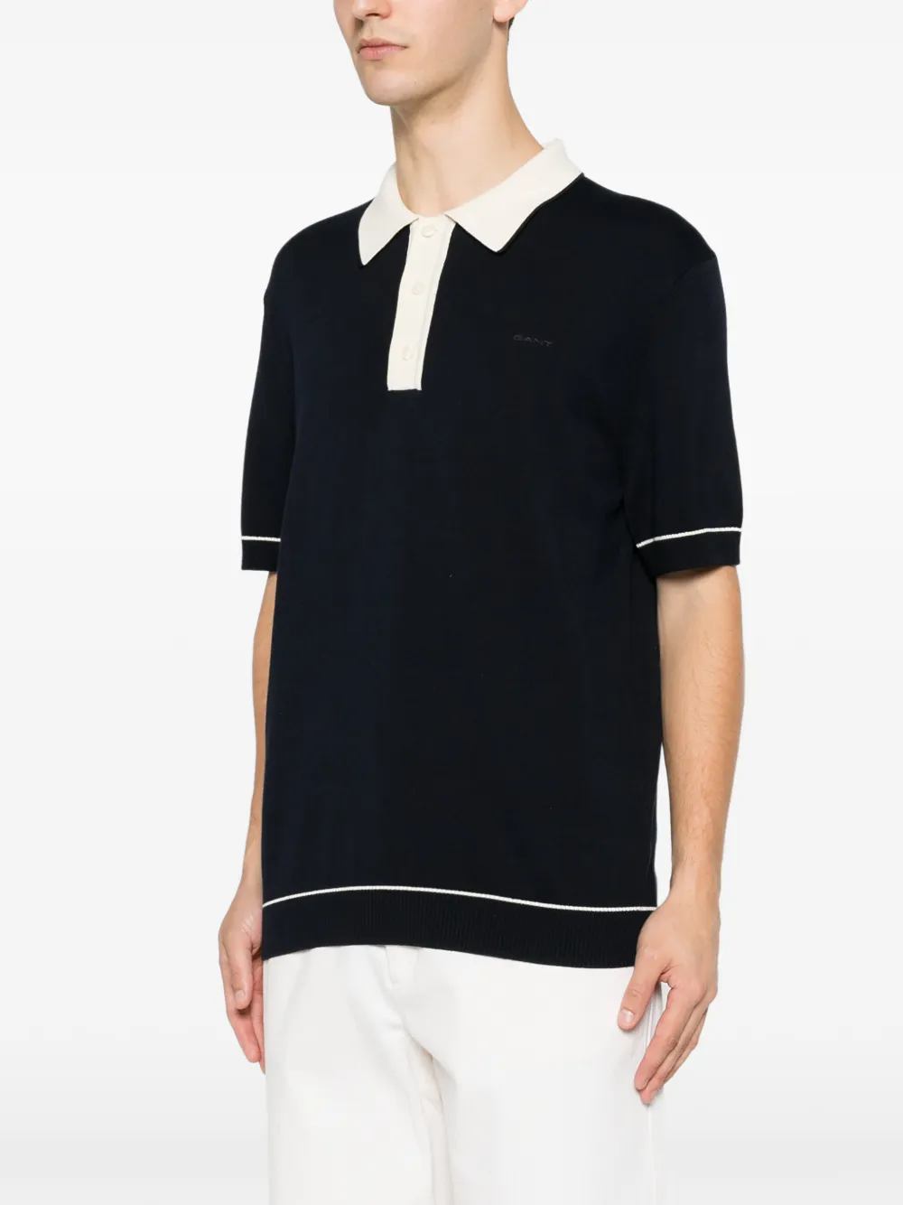 Gant Poloshirt met contrasterende kraag Blauw