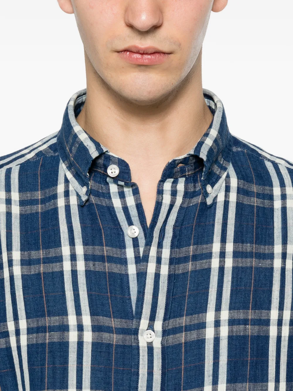 Gant Geruit overhemd Blauw