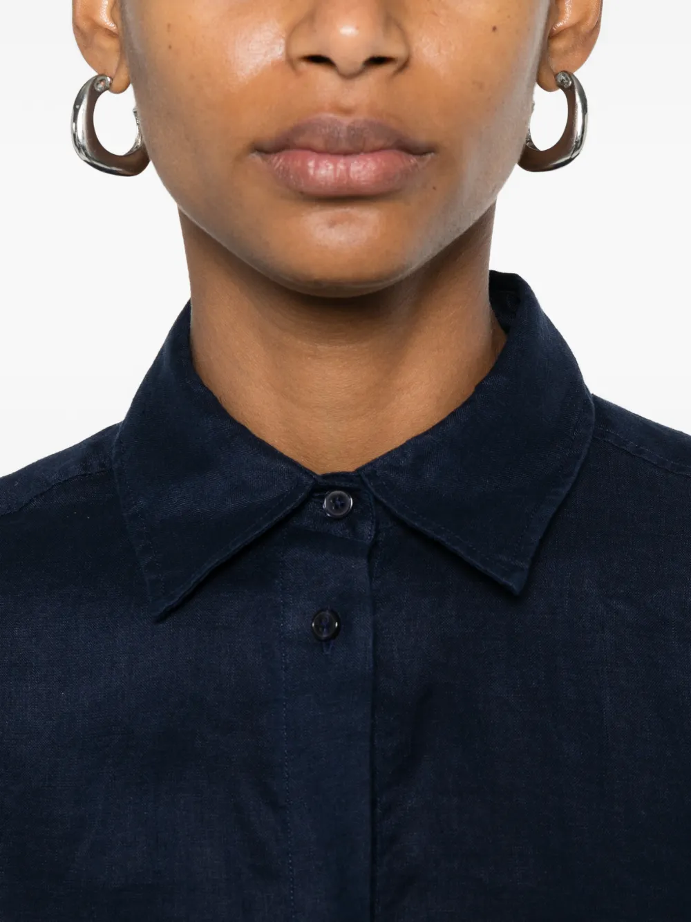 Gant Midi-jurk met knoopsluiting en riem Blauw