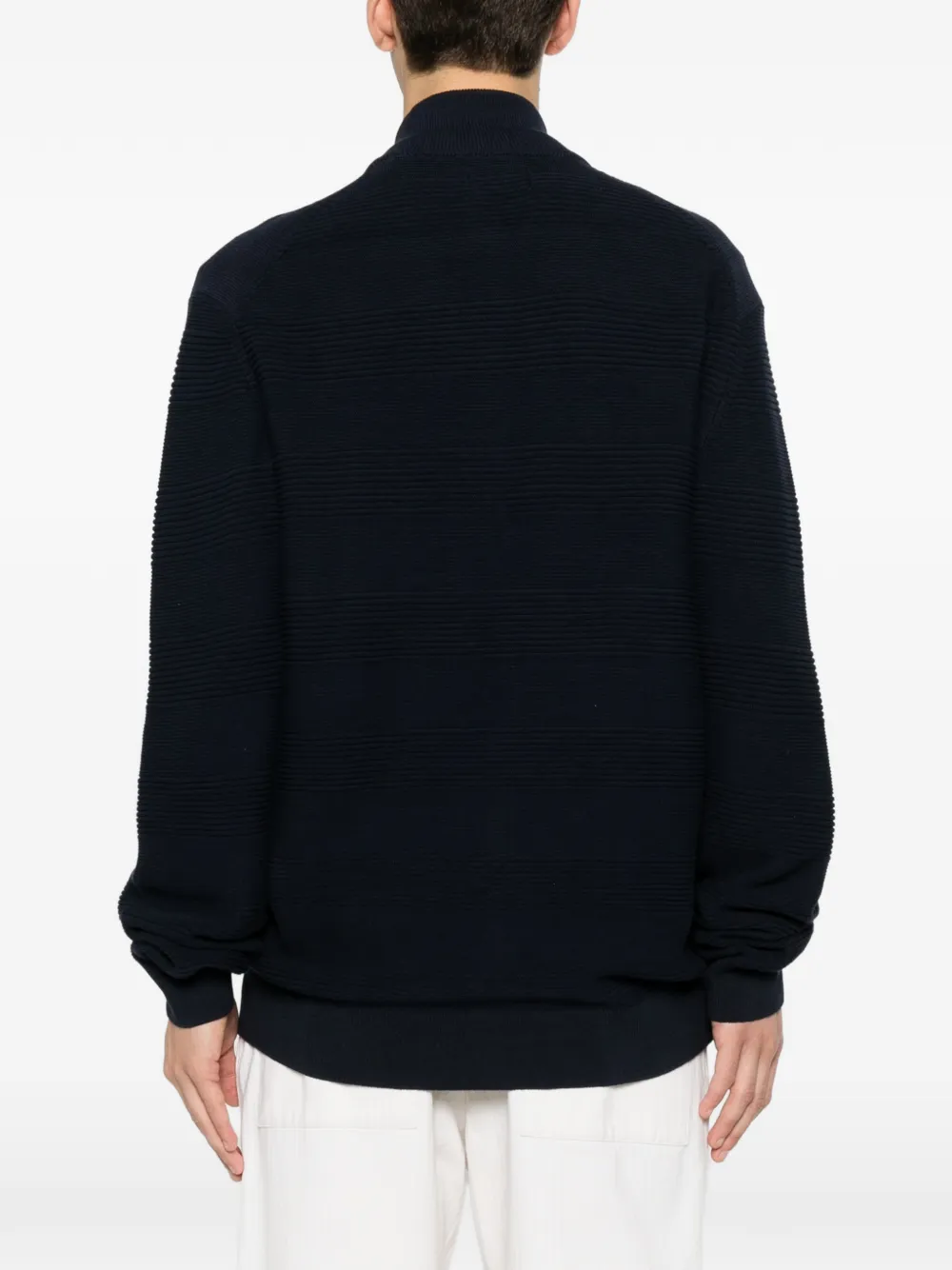 Gant Sweater met rits en textuur Blauw