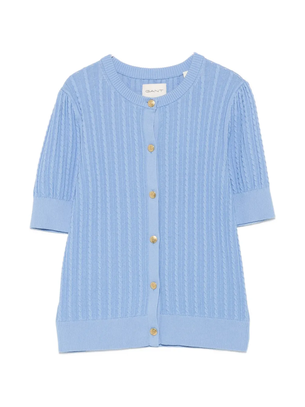 Gant cable-knit short-sleeve cardigan - Blu