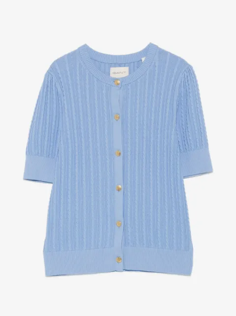 Gant cable-knit short-sleeve cardigan
