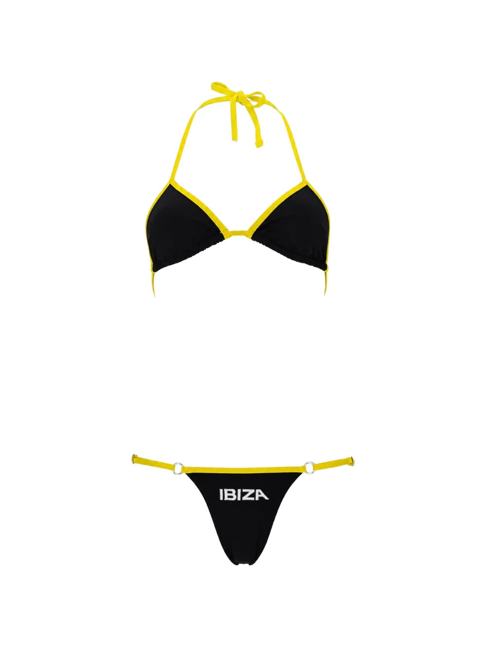 The Attico Ibiza-print triangle bikini - Schwarz