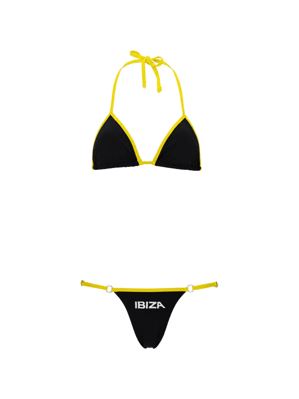 The Attico Ibiza-print triangle bikini - Nero