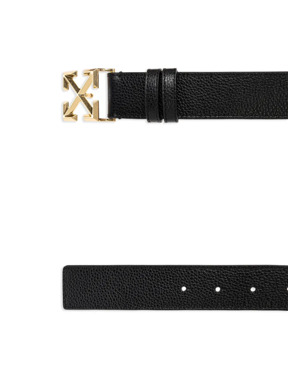 Off-White Arrow gesp bewerkte leren riem Zwart