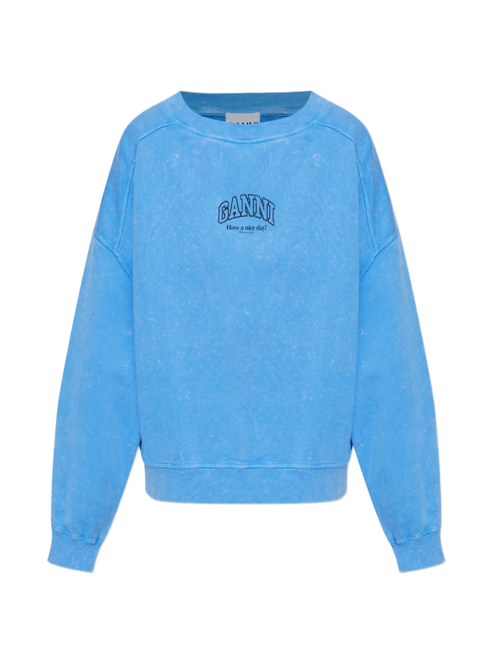 GANNI logo-print sweatshirt - Blau